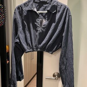 THEORY DENIM CROP TOP Small